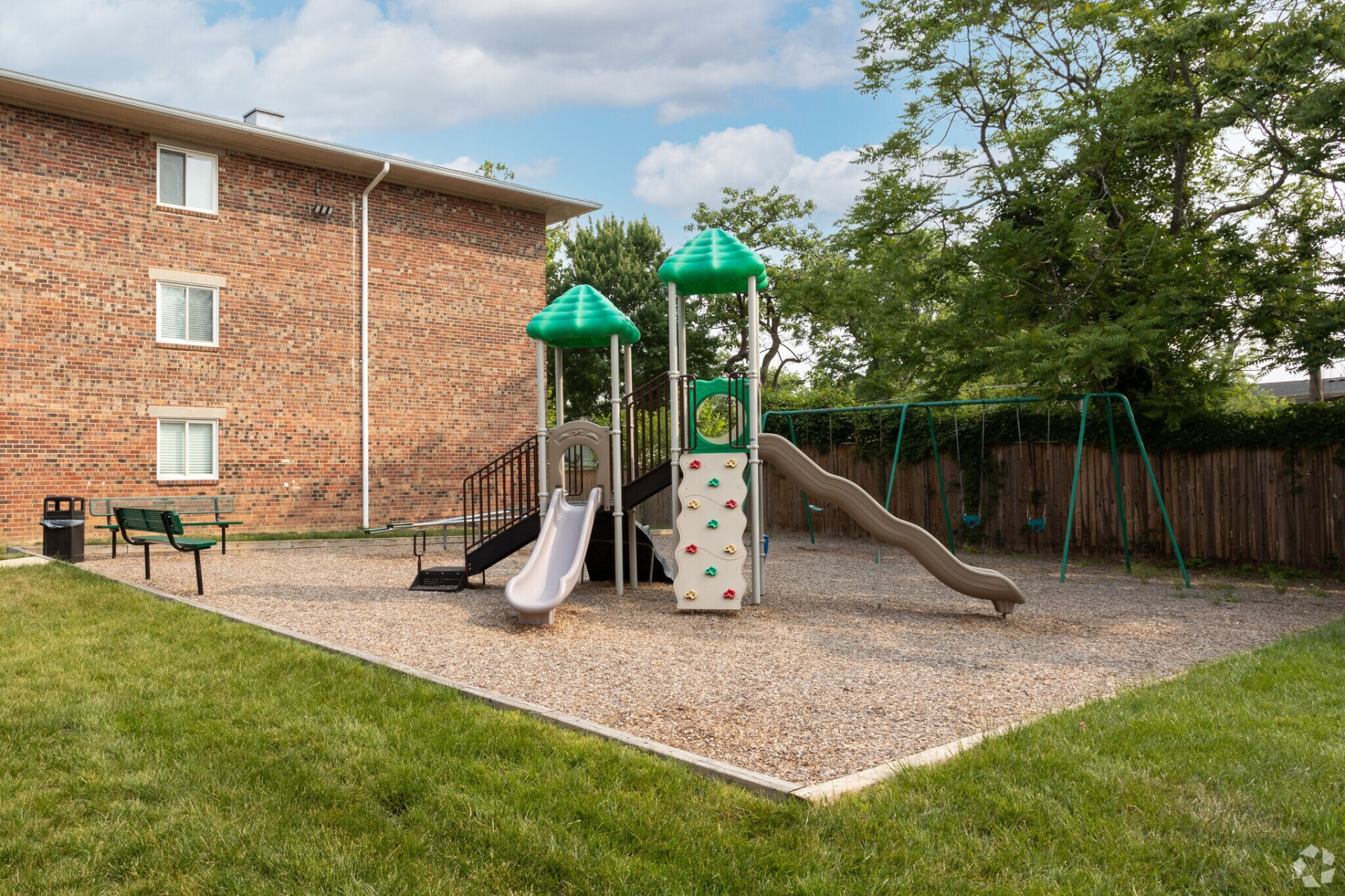 Playground with slides and swings at Spanish Village